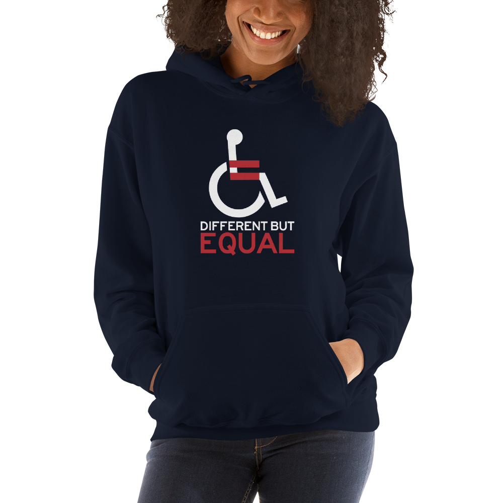 Different but Equal Disability Equality Logo Hoodie Dark Colors