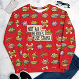 Not All Heroes Use Stairs (Unisex Sweatshirt) Comic Book Speech Bubbles Pattern