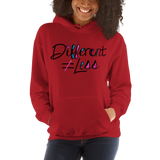 Different Does Not Equal Less (As Seen on Netflix's Raising Dion) Light Color Hoodies with Digital Glitter