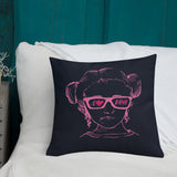 I Love Pink (Esperanza - Raising Dion) Pink on Navy Pillow