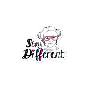 sticker stay different Raising Dion Esperanza fan Netflix Sammi Haney wheelchair pink glasses disability osteogenesis imperfecta